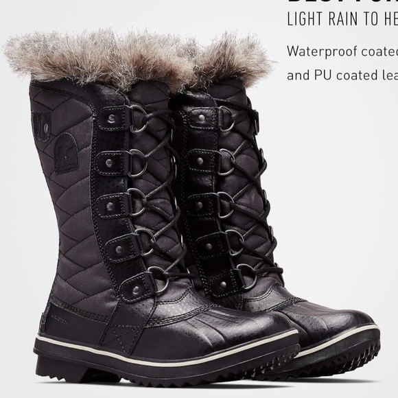 Sorel Shoes - Sorel Tofino II Women’s Waterproof Black Winter Lined Faux Fur Boots Size 10 EUC